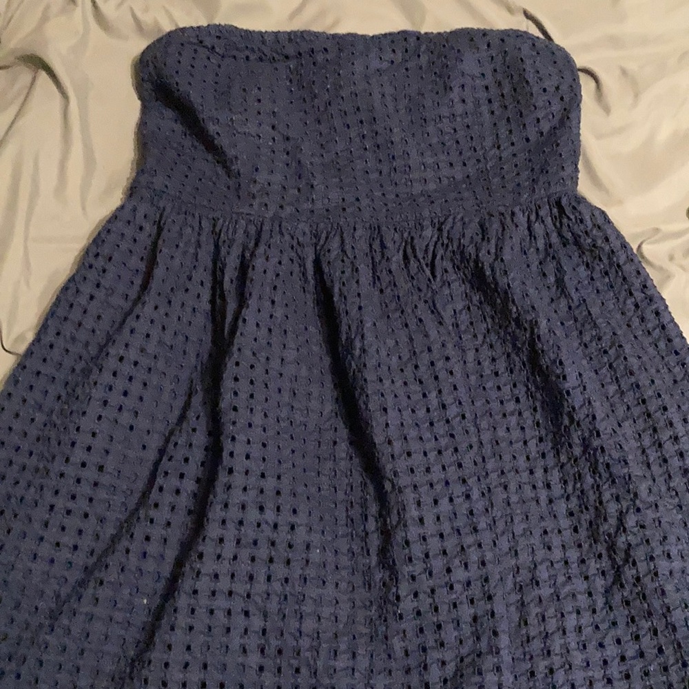 Navy Blue Strapless Dress